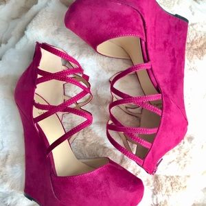 SCENE Suede Pump Wedge Shoes